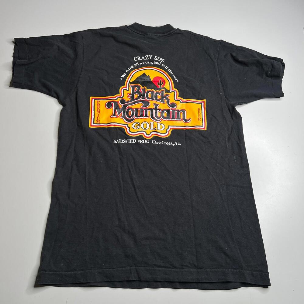 Vintage Black Mountain Gold Beer T-Shirt Made USA Fruit of the Loom Single Sz M